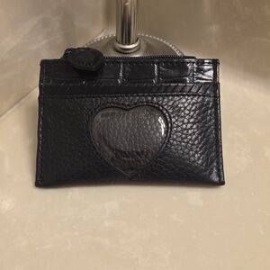 Brighton Black Leather Wallet with Heart Detail